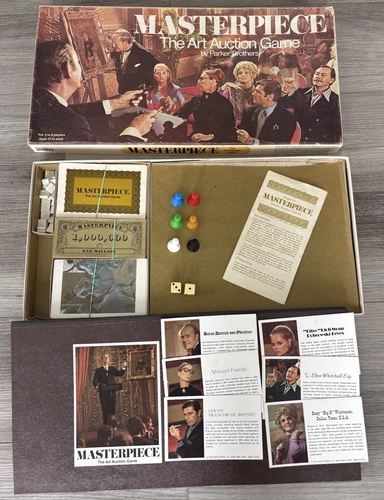Vintage 1970 Parker Brothers Masterpiece Art Auction Board Game 100% Complete
