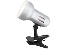 Klemmlampe schwenkbar mit LED Klammerleuchte silber, Schreitischlampe Leselampe