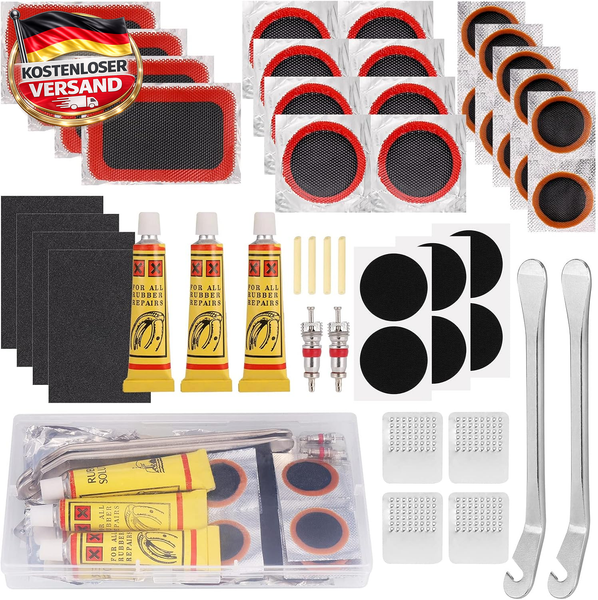 Hejo 48 StüCk Fahrrad Flickzeug Set, Reparaturset, Reifenreparaturset | FüR Fahr-image