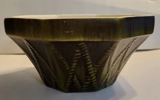 VTG  MCM Haeger Pottery Planter Dark Avocado Green 8.5" x 5"-USA Mold #834