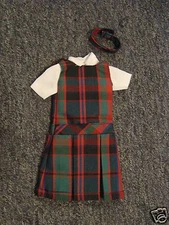 NIP 3 pc SCHOOL UNIFORM Dress Jumper Dress Outfit fits Barbie doll PLAID #58