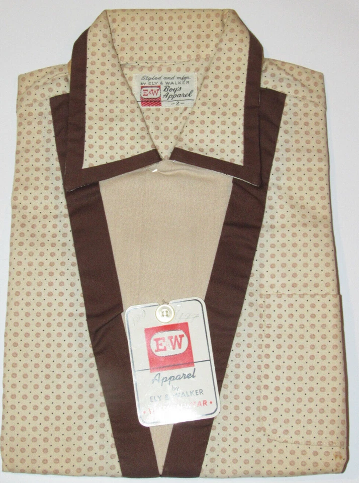2 CAMISAS DELANTERAS BOTONES VINTAGE AÑOS 50 E&W, ELY & WALKER SIN USAR! TALLAS 1,2 MANCHAS! Foto 2 de 4