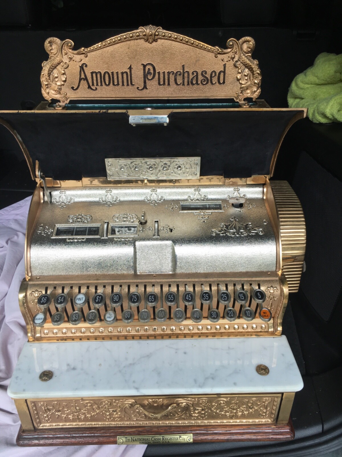 Antique Brass National Cash Register Model 349 Very Nice No Shipping