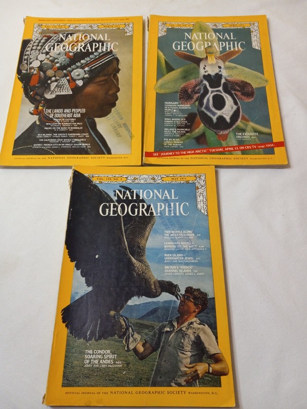 Vtg Set of 3 National Geographic Magazines from Mar - May 1971 
