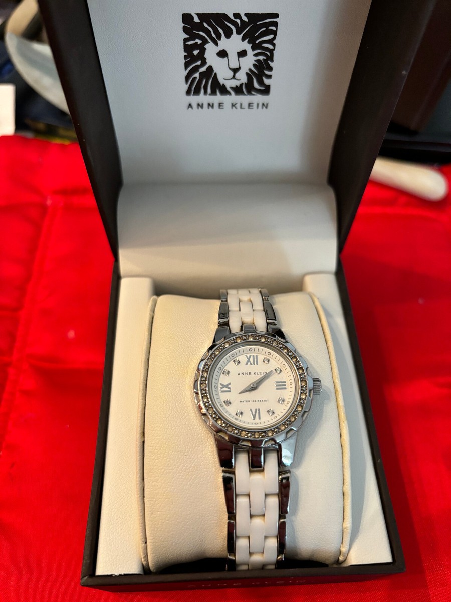 Anne Klein White/Gold Women\'s Watch‎ 10/9178 Y121E Wristwatch Analog Not Ceramic VTG ANNE KLEIN Watch Y121E 100ft Water Resistant Faux  main image 2