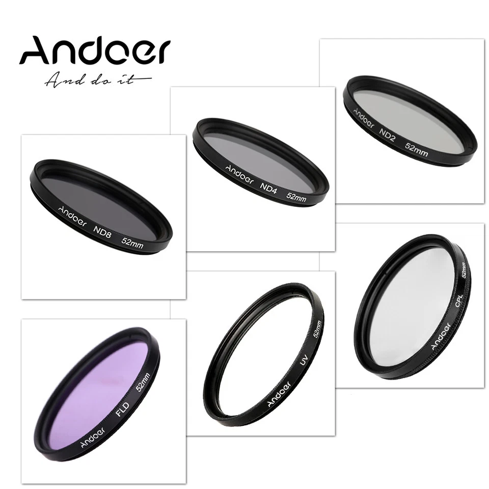 Andoer 52mm UV+CPL+FLD+ND Photography Filter Kit Set for Nikon DSLR Camera F0G1 - Image 4 of 4
