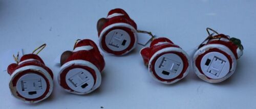 Set of 5 Ceramic Christmas Ornaments 3" with lights batteries included - Picture 5 of 14