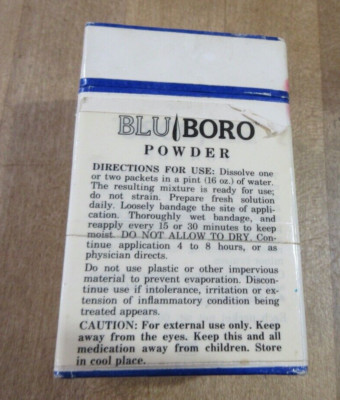 Vintage Empty  Box labeled Blu Boro Powder  (v10)