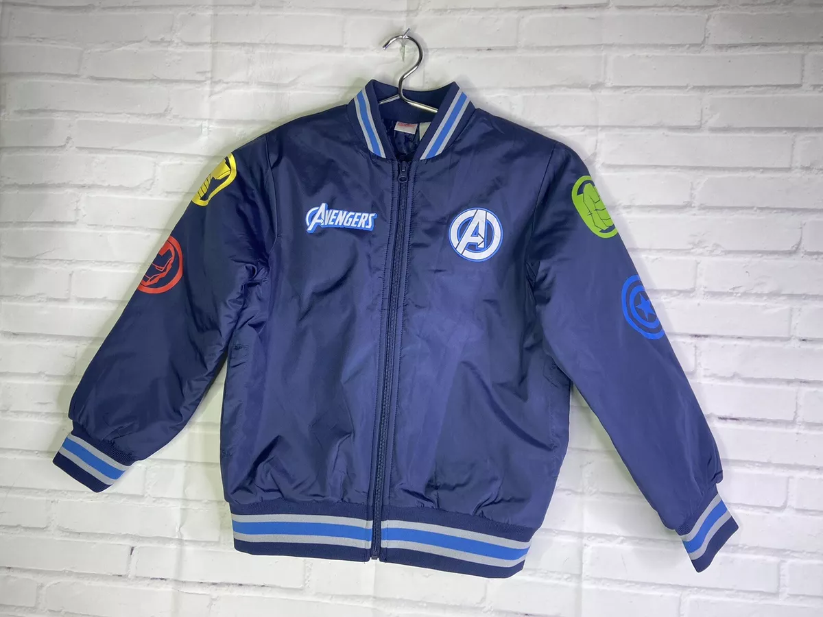 Marvel Comics Avengers Lightweight Blue Zip Up Bomber Jacket for