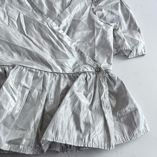 Zara girls shiny metallic puff sleeve peplum dressy blouse size 9 - Picture 4 of 7