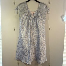 VTG Oscar de la Renta Nightgown Sleepwear Floral Print Short Sleeve Size M