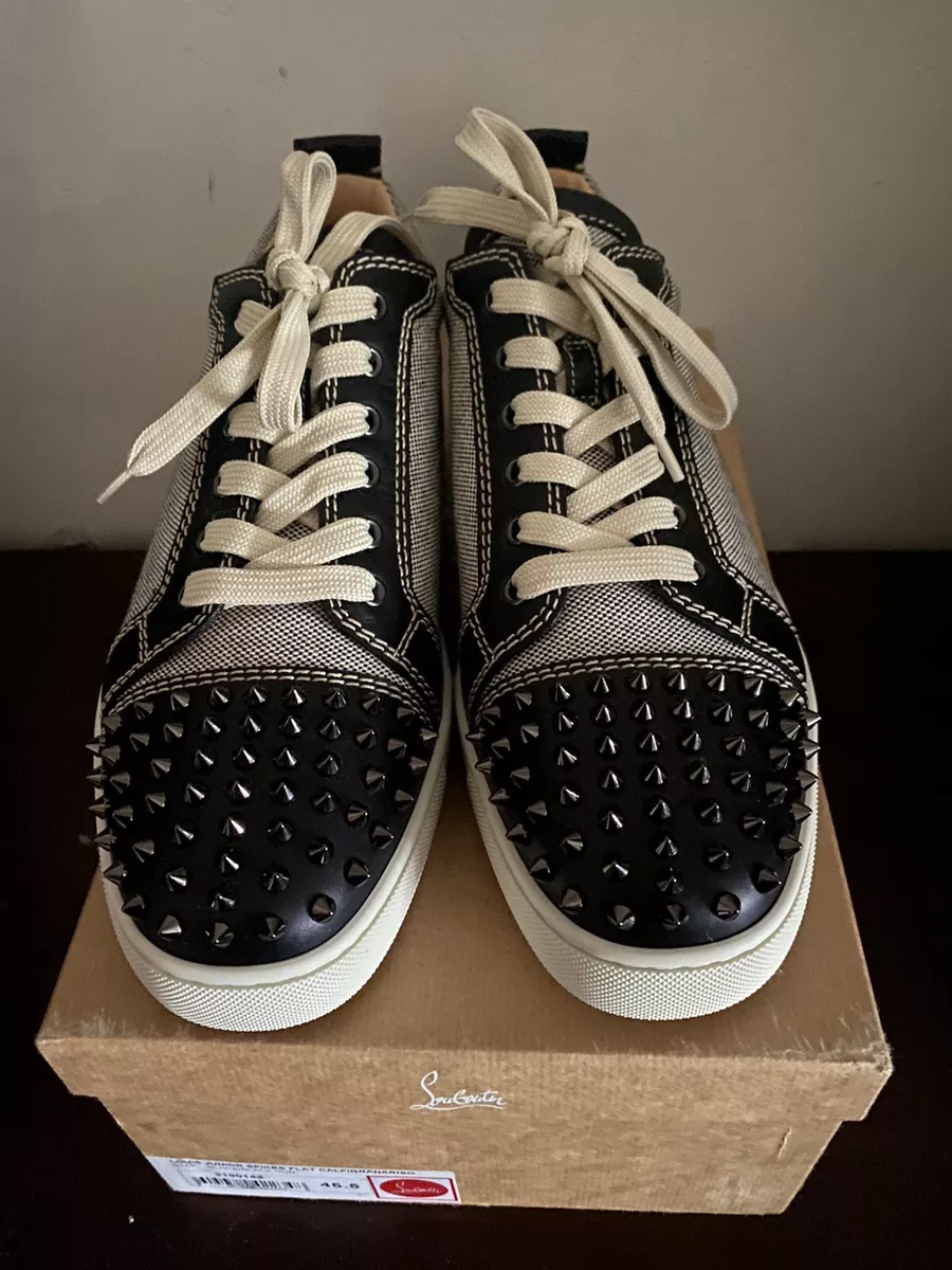 Christian Louboutin Men's Louis Junior Spikes Flat Sneakers - White - Size 10