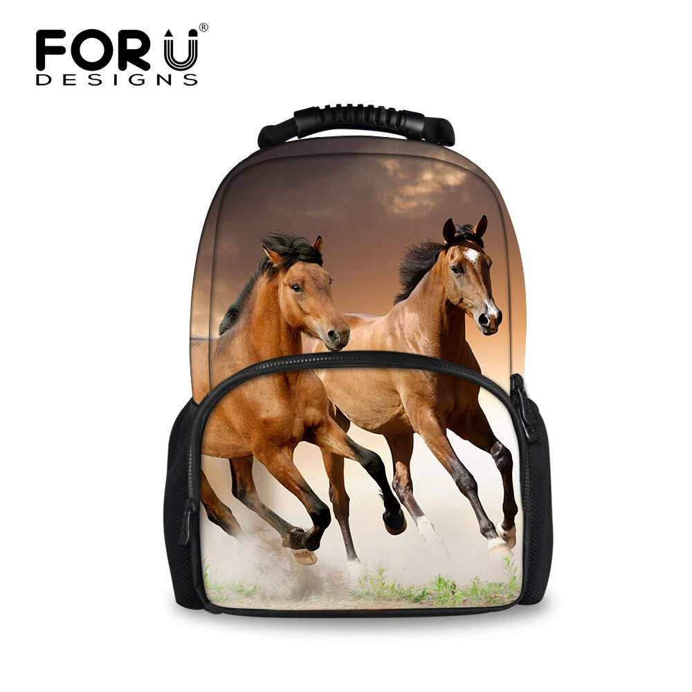 Horse Print Backpack Women Men Travel Laptop Anti theft School