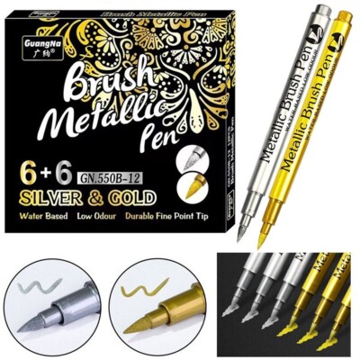 Metallic Wasserdicht Dauerlack Marker Stifte Gold und Silber Metallic Stifte