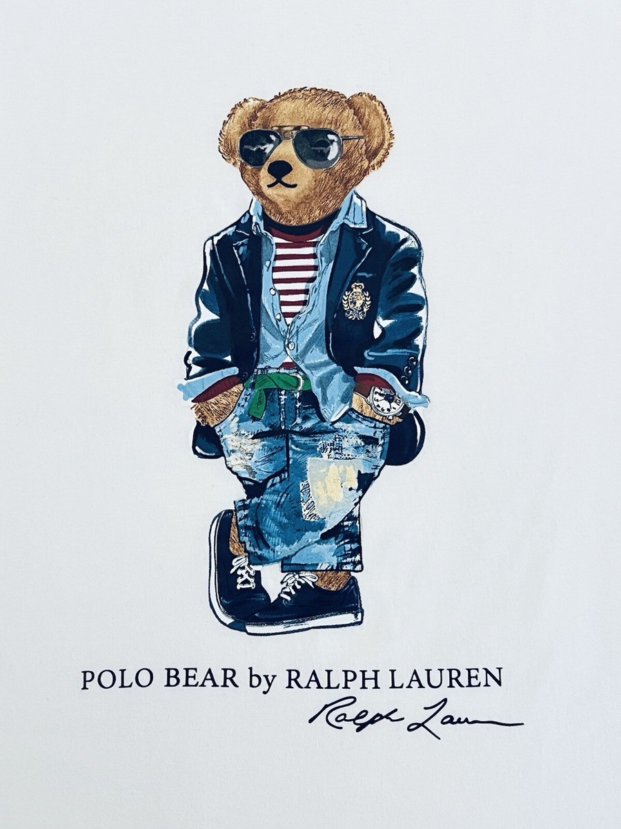 Polo Ralph Lauren Big Tall BEAR Graphic T-Shirt SIZE 3XB White