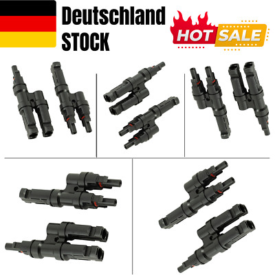 Solarstecker Für Mc-4 Solarmodule Kabel Adapter 2 Fach Verteiler Abzweigstecke