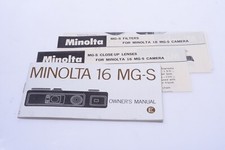   MINOLTA 16 MG-S CAMERA ORIGINAL INSTRUCTIONS MANUAL ENGLISH 133-2