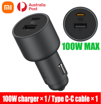 100w cigarette charger Xiaomi Car Charger 100W Dual USB Type C Fast Charging Cigarette Lighter  Adapter