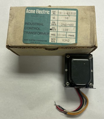 ACME ELECTRIC,TA-1-81210,CONTROL TRANSFORMER 50VA 50/60HZ 110/115/120V NEW