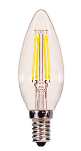 Satco Lighting  S29877 4.5 Watt B10 Candelabra (E12) LED Filament Bulb - 350 Lum - Picture 1 of 1