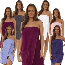  Ladies Women Luxury 100% Cotton Towelling Shower Towel Wrap Bath Beach Cover Up