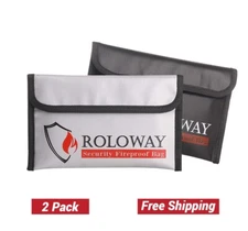 2 Pack Small Fireproof Bag, Non-itchy Fireproof Money Bag, Fireproof Wallet Bag