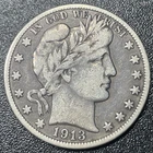 1913-S Barber Silver Half Dollar 50c VF Very Fine