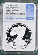 2025-W Proof Silver Eagle Laser Privy -  NGC PF70 First Day of Issue