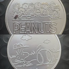 Peanuts® Baseball - Woodstock at Bat 1 oz Silver Round bullion 2022 .999 