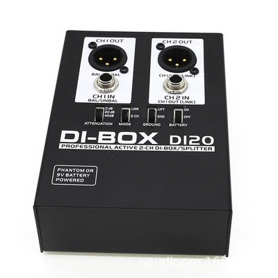 Geräuscharme Gitarre Bass DI 2 Kanal Audio Converter Audio Active DI BOX