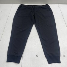 Mandala Solid Black Drawstring Woven Jogger Scrub Pants Women's Size 2XL