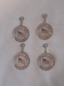 Vintage Loyalty Day Buttons Lot Of 4