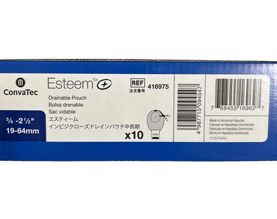 10 ConvaTec 416975  Esteem Ostomy 3/4''-2 1/2'' Drainable Pouches Exp 2030