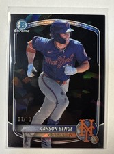Carson Benge 2025 Bowman Draft Chrome Sapphire Black Refractor /10 #BDC-138 Mets