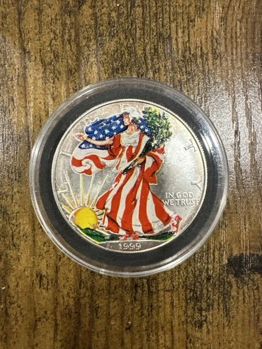 1999 American Silver Eagle 1 oz 1oz .999 Pure Fine Silver - Colorized Gorgeous!