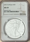 2013 S$1 Silver Eagle MS 69 - Certified by NGC