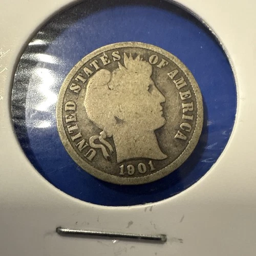 1901-S BARBER DIME KEY DATE SILVER COIN VG