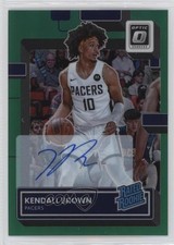 2022 Panini Donruss Optic Green Prizm Signatures 5/5 Kendall Brown #217 Auto v9t