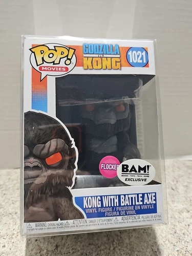 Funko Pop! Movies Kong W/Battle Axe #1021 Bam Excl, Flocked, Protector, Vaulted