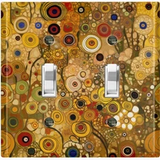 Metal Light Switch Outlet Cover Decorative Wall Plate Klimt Style Floral FWR157