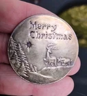 Vintage Merry  Christmas Crabtree Mint Spliter Round 0.999 Fine Silver 1 oz Tone