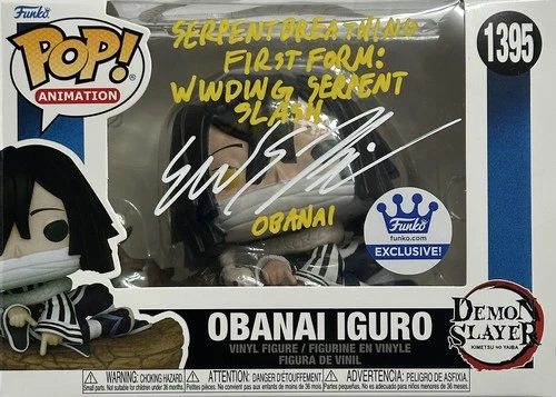 🔥Funko Pop! Demon Slayer: Obanai Iguro #1395 Signed Erik Scott Kimerer W/COA!🔥