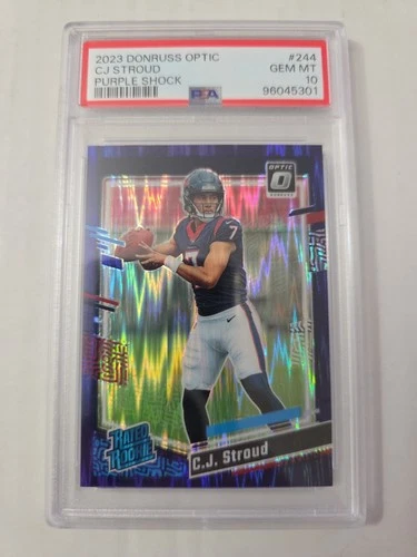 2023 Donruss Optic Rated Rookie Purple Shock Prizm CJ Stroud PSA 10 GEM MT