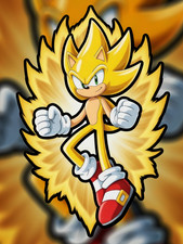 Super Sonic The Hedgehog High Quality Vinyl Sticker