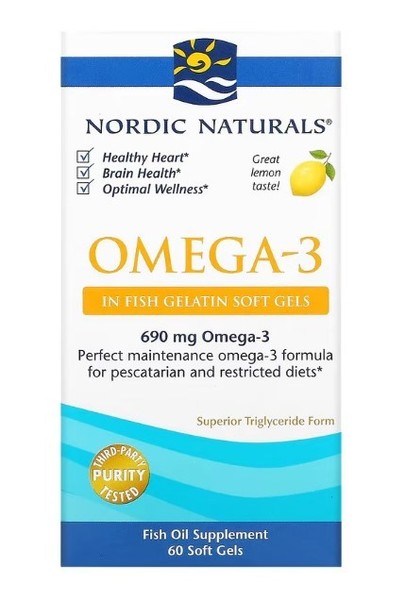Nordic Naturals Omega-3, Zitrone, 345 Mg, 60 Fischgelatine-Weichgele-image