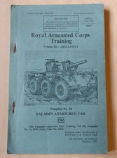 1965 RAC Training Manual Vol III: Auto Corazzata Saladino + Rara Test Card