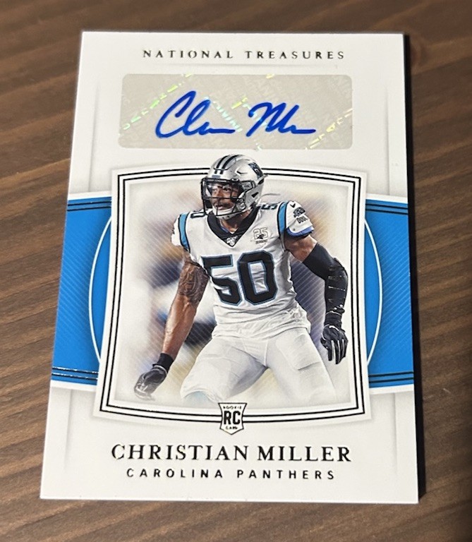 2019 National Treasures Football Christian Miller Auto /49!