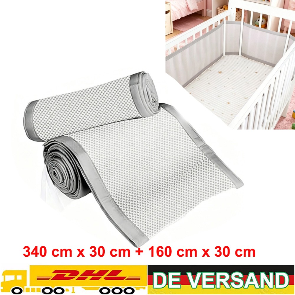 Bordo Lettino Neonato con Protezione Mesh Traspirante