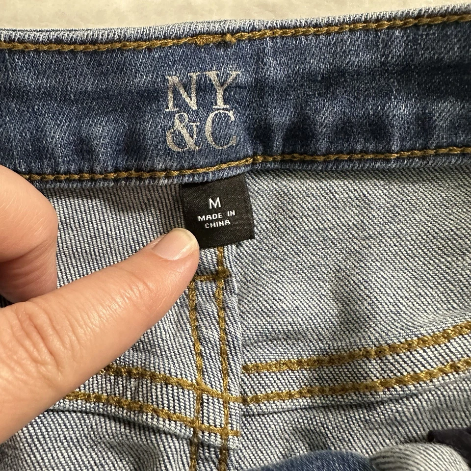 Maxi falda para mujer NY&C M denim lavado medio abertura frontal Foto 3 de 4