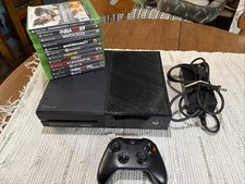 XBox One Black 1540 Video Game Console Bundle lot w Controller And 12 Games